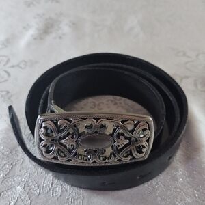 Denver Hayes Black Belt with Silver Buckle